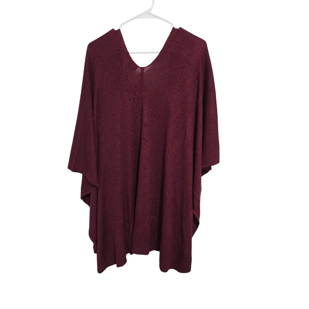 CHICO'S Sparkle Ruana Wrap In Red Size One Size - Picture 2 of 5
